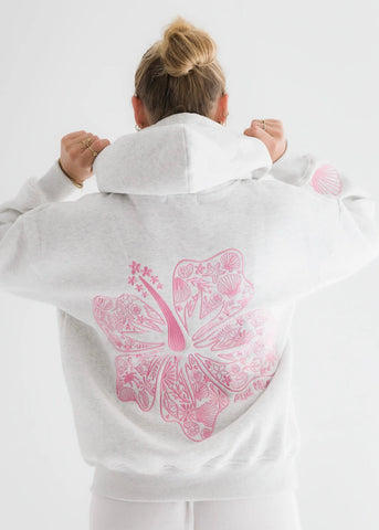 Cozy Embroidered Hibiscus Hoodie for Relaxed Island Style