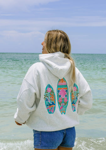 Oversized Embroidered Hoodie for Effortless Beach Style