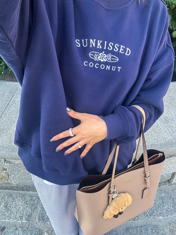 Navy Blue Embroidered Sweatshirt for Cozy Everyday Style