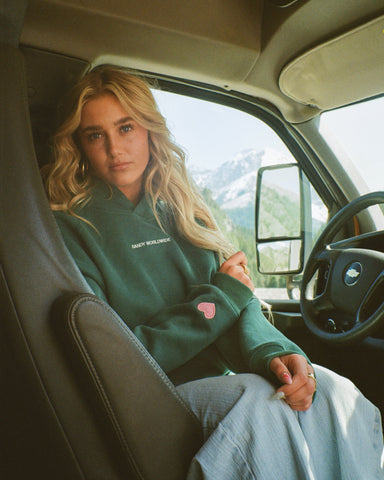 Cozy Green Hoodie for Late Night Drives and Road Trip Adventures