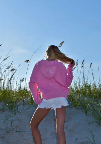 Sweet Pea Pink Quarter Zip Hoodie for Pilates & Everyday Style