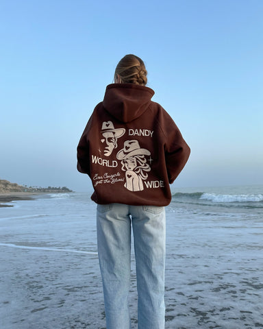 Cozy Brown Oversized Hoodie for Effortless Cowgirl Style