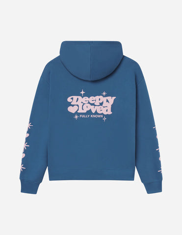 Stellar Blue Relaxed Fit Hoodie with Inspirational Scripture Print
