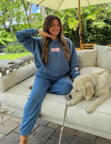 Stellar Blue Relaxed Fit Hoodie with Inspirational Scripture Print