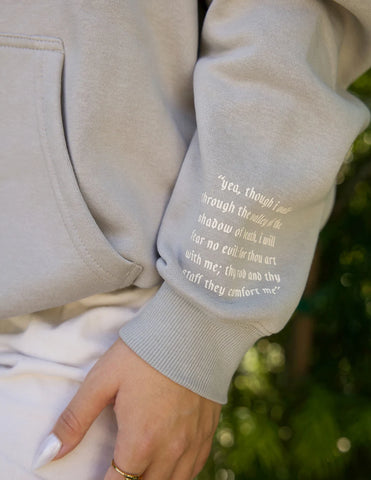 Inspirational Grey Unisex Hoodie for Everyday Comfort and Strength