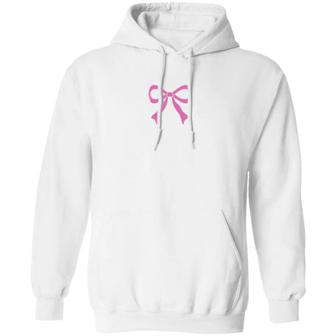 Girly Pink Coquette Bow Hoodie with Inspiring Love Message - Double Sided Design