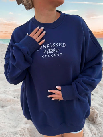 Navy Blue Embroidered Sweatshirt for Cozy Everyday Style