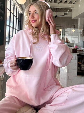 Cozy Pink Embroidered Hoodie for Effortless Everyday Style