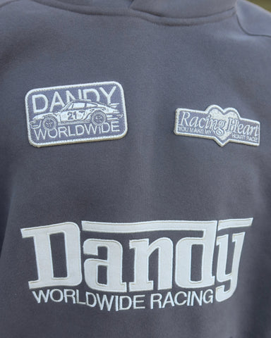 Oversized Hoodie with Heart Racing Patchwork for Cozy Everyday Style