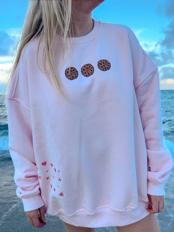 Chocolate Chip Cookie Recipe Embroidered Sweatshirt | Cozy Baking-Inspired Apparel