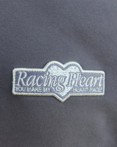 Oversized Hoodie with Heart Racing Patchwork for Cozy Everyday Style