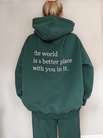 Heartfelt Embroidered Hoodie with Inspirational Message - Cozy Everyday Essential