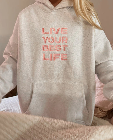Pearl Grey Hoodie with Inspiring Embroidery for Everyday Style