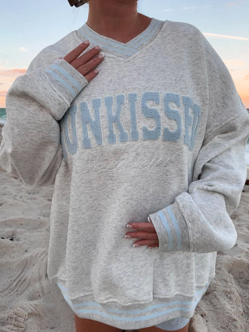 Embroidered Sunkissed Sweatshirt for Effortless Preppy Style