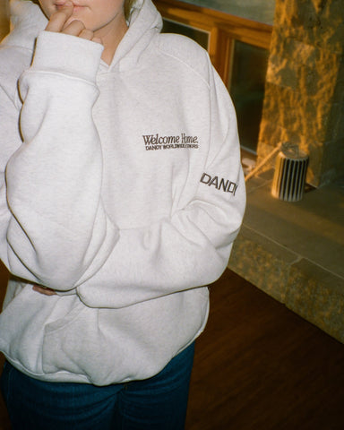 Heather Gray Oversized Hoodie with Embroidered Details for Cozy Everyday Style