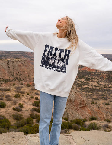 Faith Can Move Mountains Sweatshirt | Inspirational Unisex Crewneck