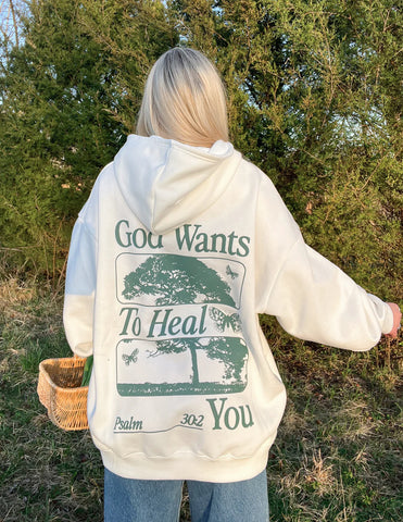 Inspiring God Heals Hoodie for Comfort and Faith