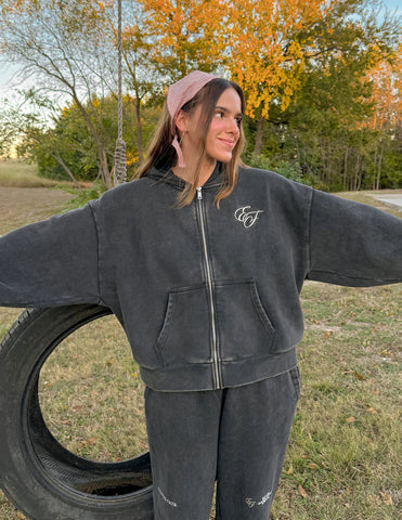 Miracles Embroidery Full Zip Hoodie for Cozy Spiritual Style