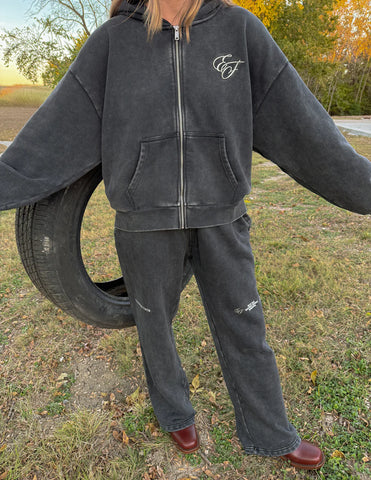 Miracles Embroidery Full Zip Hoodie for Cozy Spiritual Style