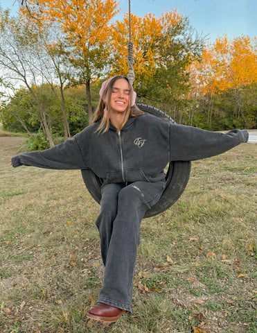 Miracles Embroidery Full Zip Hoodie for Cozy Spiritual Style