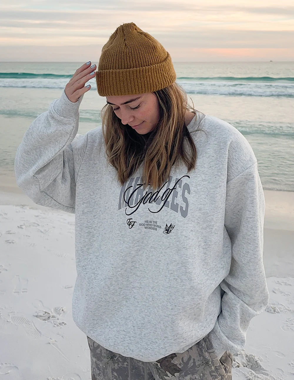 Faith-Inspired Unisex Crewneck with Miraculous Embroidery