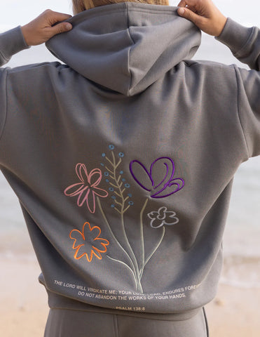 Inspirational Faith Hoodie with Embroidered Bible Verse