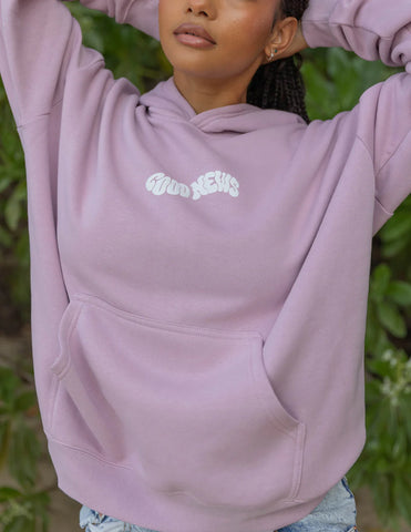 Soft Pink Hoodie with Inspirational Puff Print for Everyday Faith