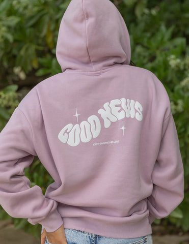 Soft Pink Hoodie with Inspirational Puff Print for Everyday Faith