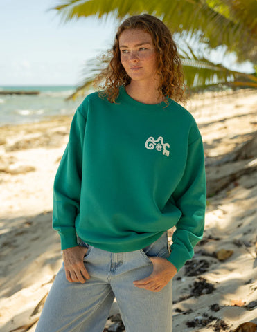 Soft Relaxed Unisex Crewneck Sweatshirt in Greenlake