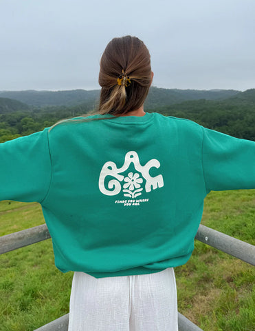 Soft Relaxed Unisex Crewneck Sweatshirt in Greenlake