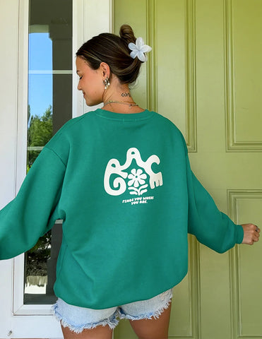 Soft Relaxed Unisex Crewneck Sweatshirt in Greenlake