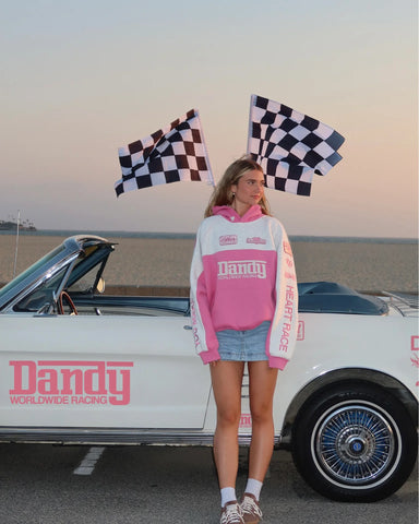 Oversized Pink Hoodie with Faux Suede Patchwork for Effortless Street Style