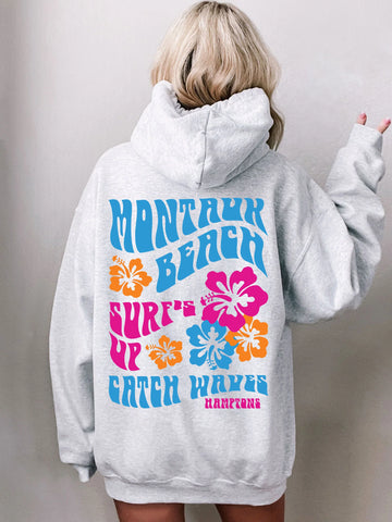 Hibiscus Surf Hoodie for a Beach Day in Montauk