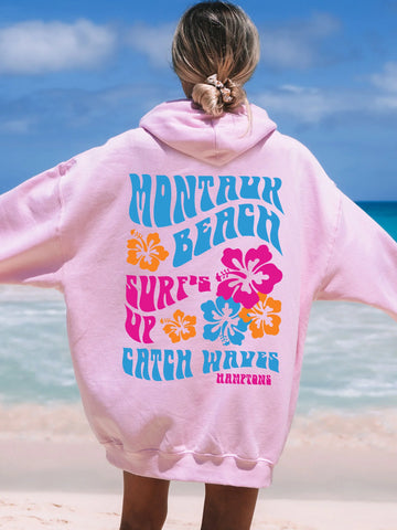 Hibiscus Surf Hoodie for a Beach Day in Montauk