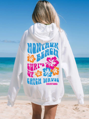 Hibiscus Surf Hoodie for a Beach Day in Montauk