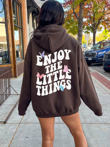 Enjoy The Little Things Hoodie for Positive Vibes and Everyday Comfort