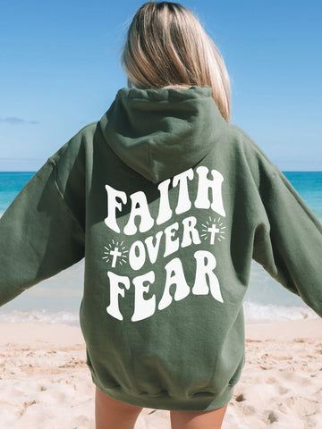 Faith Over Fear Hoodie | Inspirational Christian Sweatshirt for Everyday Comfort