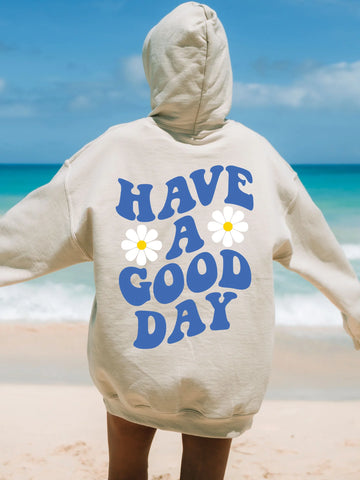 Positive Message Hoodie in Blue Ink for a Cozy Everyday Look