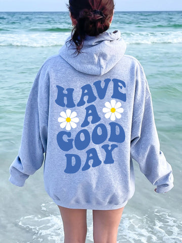 Positive Message Hoodie in Blue Ink for a Cozy Everyday Look