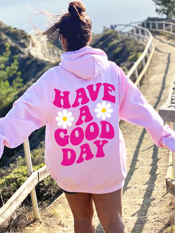 Positive Message Hoodie in Soft Pink for Everyday Good Vibes