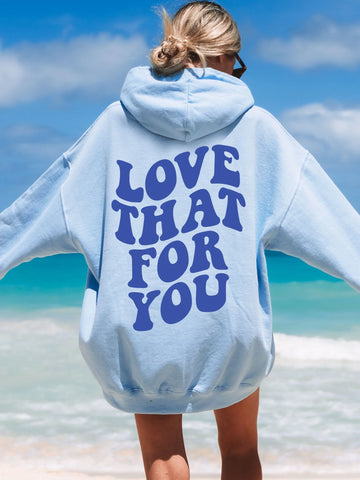 Cozy Preppy Hoodie in Blue Ink for an Effortless, Positive Look