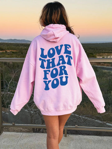 Cozy Preppy Hoodie in Blue Ink for an Effortless, Positive Look