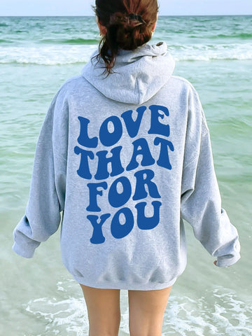Cozy Preppy Hoodie in Blue Ink for an Effortless, Positive Look