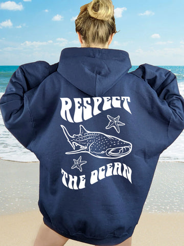 Ocean Conservation Whale Shark Hoodie for Beachy Everyday Style