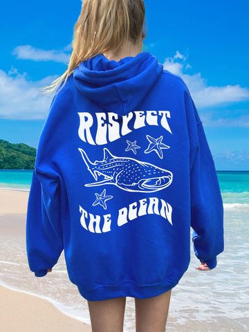 Ocean Conservation Whale Shark Hoodie for Beachy Everyday Style