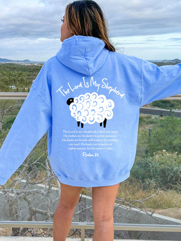 Double Sided Psalm 23 Hoodie | The Lord Is My Shepherd Christian Sweatshirt