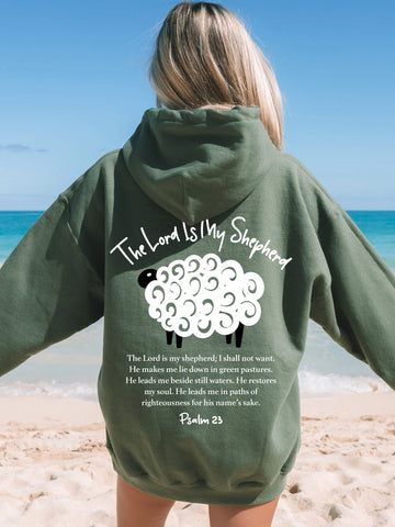 Double Sided Psalm 23 Hoodie | The Lord Is My Shepherd Christian Sweatshirt