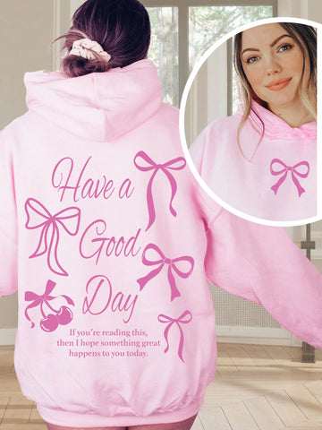Double-Sided Coquette Bow Hoodie for a Preppy & Playful Look