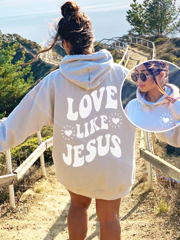Double-Sided Love Like Jesus Hoodie for Everyday Faith and Comfort
