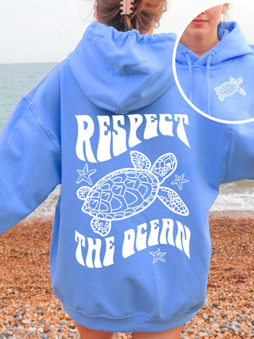 Double Sided Sea Turtle Hoodie for Ocean Conservation and Cozy Style